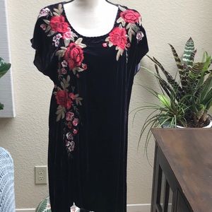 NWT Johnny Was Meri Embroidered Velvet Tunic Dress Sz. M